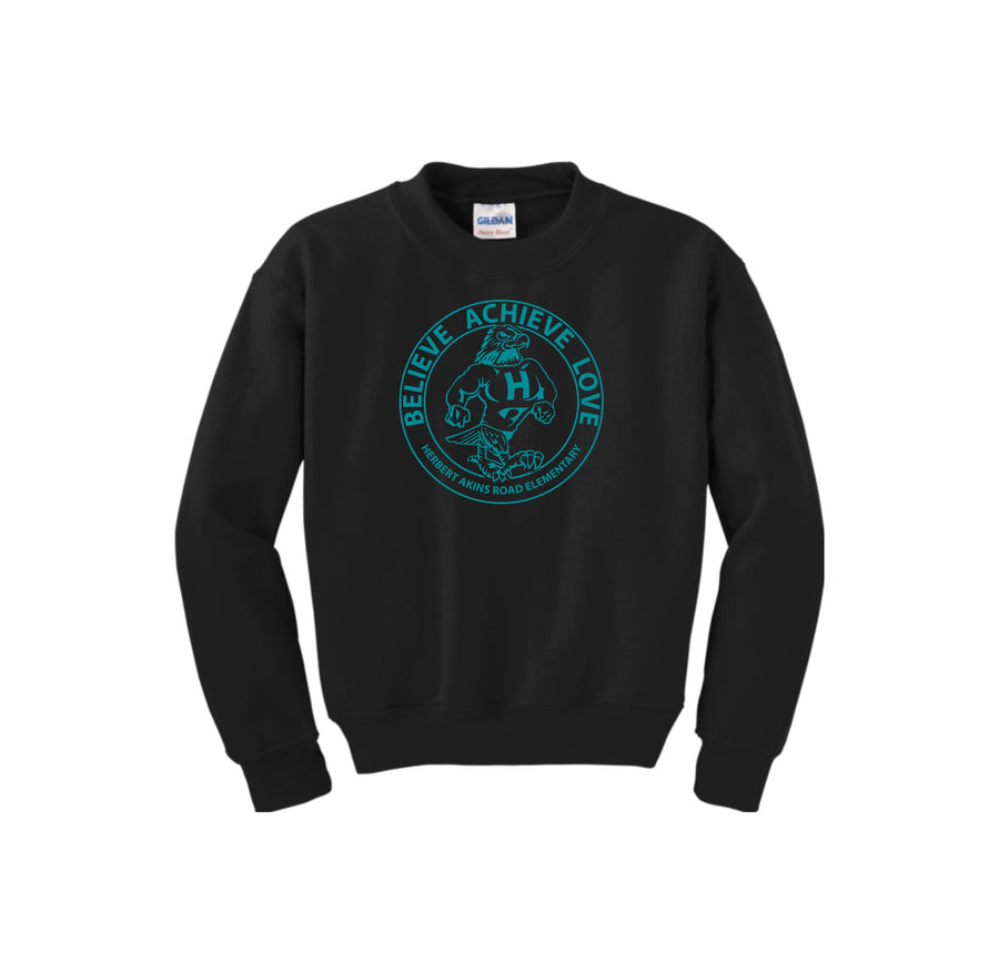 HARES STUDENT-Youth Unisex Crewneck Sweatshirt On-Demand Circle Logo