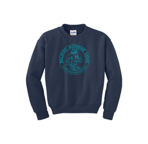 HARES STUDENT-Youth Unisex Crewneck Sweatshirt On-Demand Circle Logo