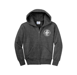 HARES STUDENT-Youth Unisex Full-Zip Hooded Sweatshirt On-Demand Circle Logo