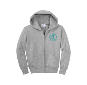 HARES STUDENT-Youth Unisex Full-Zip Hooded Sweatshirt On-Demand Circle Logo