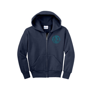 HARES STUDENT-Youth Unisex Full-Zip Hooded Sweatshirt On-Demand Circle Logo