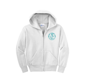 HARES STUDENT-Youth Unisex Full-Zip Hooded Sweatshirt On-Demand Circle Logo