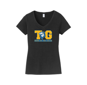 Twin Groves-Womens Fan Favorite V-Neck Tee On-Demand TG Logo