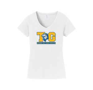 Twin Groves-Womens Fan Favorite V-Neck Tee On-Demand TG Logo