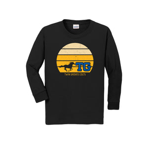 Twin Groves-Youth Unisex Long Sleeve Tee On-Demand Sunset Logo