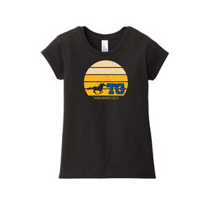 Twin Groves-Girls Youth Premium Tee On-Demand Sunset Logo