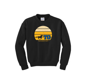 Twin Groves-Youth Unisex Crewneck Sweatshirt On-Demand Sunset Logo