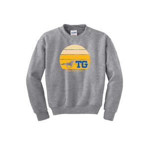 Twin Groves-Youth Unisex Crewneck Sweatshirt On-Demand Sunset Logo