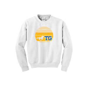 Twin Groves-Youth Unisex Crewneck Sweatshirt On-Demand Sunset Logo