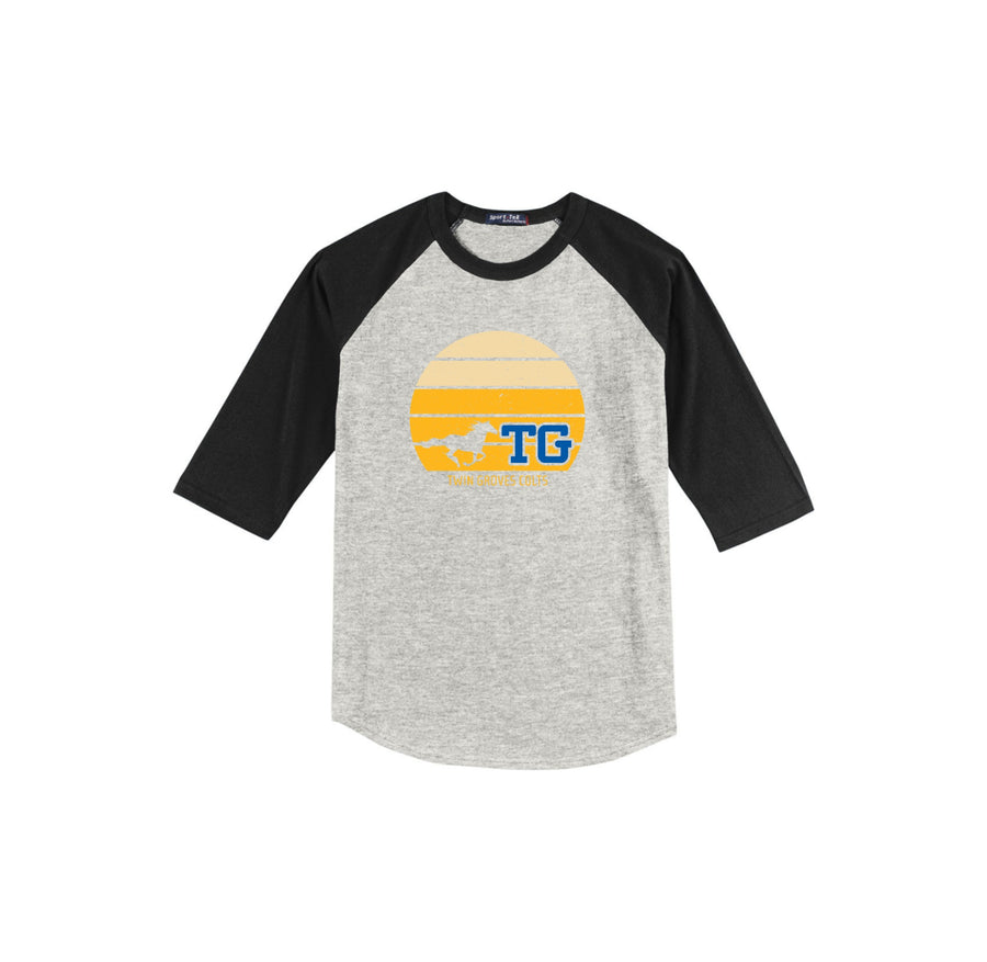 Twin Groves MS-Youth Unisex Baseball Tee On-Demand Sunset Logo