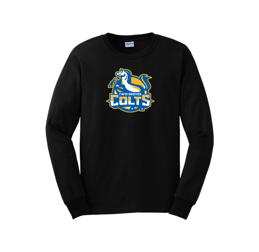 Twin Groves-Adult Unisex Long Sleeve Tee On-Demand Colt Logo