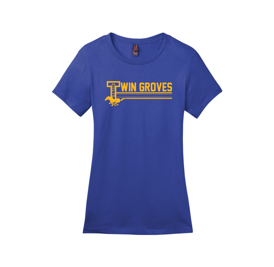 Twin Groves MS-Womens Premium Tee On-Demand Stripe Logo