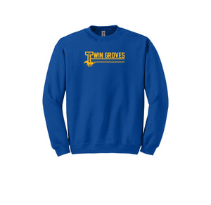 Twin Groves-Adult Unisex Crewneck Sweatshirt On-Demand Stripe Logo