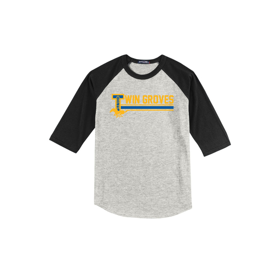 Twin Groves MS-Youth Unisex Baseball Tee On-Demand Stripe Logo