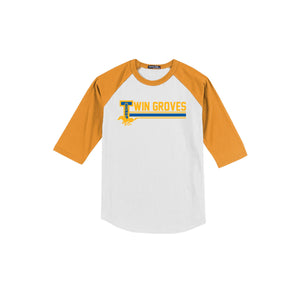 Twin Groves-Youth Unisex Baseball Tee On-Demand Stripe Logo