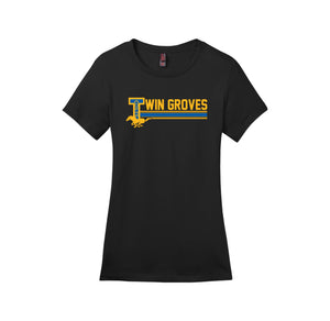 Twin Groves-Womens Premium Tee On-Demand Stripe Logo