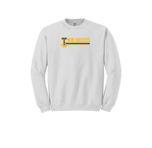 Twin Groves-Adult Unisex Crewneck Sweatshirt On-Demand Stripe Logo