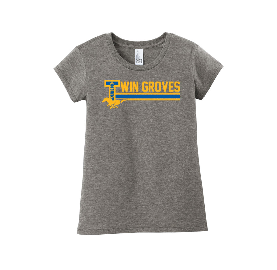 Twin Groves MS-Girls Youth Premium Tee On-Demand Stripe Logo