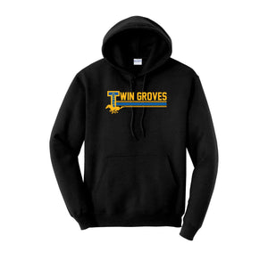 Twin Groves-Adult Unisex Hoodie On-Demand Stripe Logo