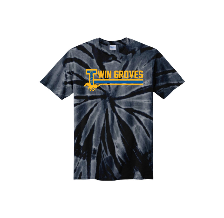 Twin Groves MS Spirit Wear 2024-25 On-Demand-Youth Unisex Tie-Dye Shirt On-Demand Stripe Logo