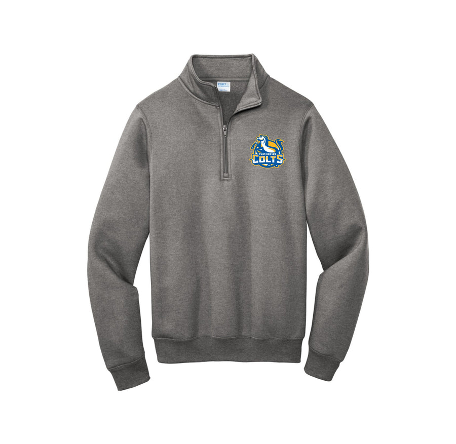 Twin Groves-Adult Unisex 1/4-Zip Pullover Sweatshirt On-Demand Colt Logo