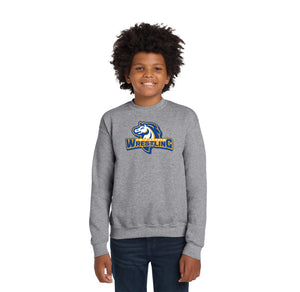 Twin Groves MS Wrestling Spirit Wear 2024-25-Youth Unisex Crewneck Sweatshirt Wrestling Logo