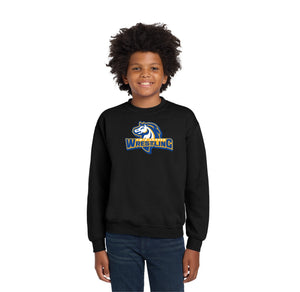 Twin Groves MS Wrestling Spirit Wear 2024-25-Youth Unisex Crewneck Sweatshirt Wrestling Logo