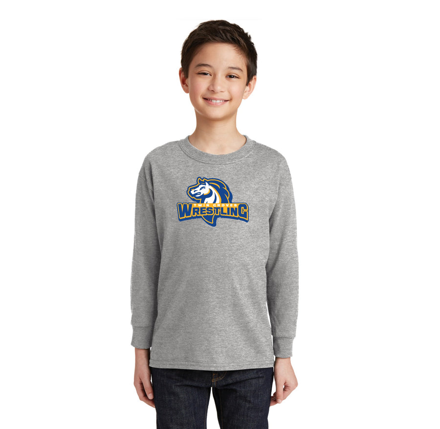 Twin Groves MS Wrestling-Youth Unisex Long Sleeve Tee Wrestling Logo