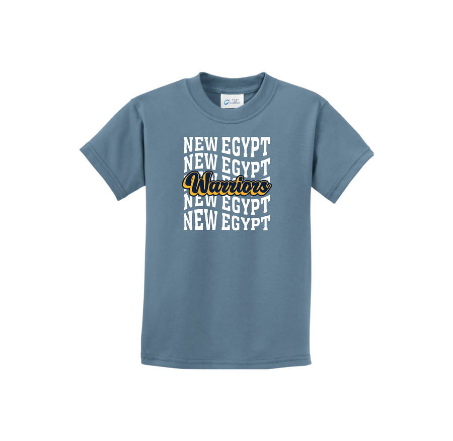 New Egypt Elm-Youth Unisex Port & Co Essential Tee On-Demand Repeat Logo