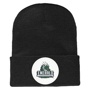 Emerald High School Spirit Wear 2024/25 On-Demand-1501 Yupoong Adult Cuffed Knit Beanie - Circle Patch