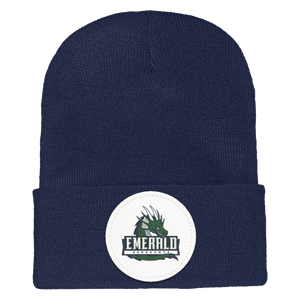 Emerald High School Spirit Wear 2024/25 On-Demand-1501 Yupoong Adult Cuffed Knit Beanie - Circle Patch