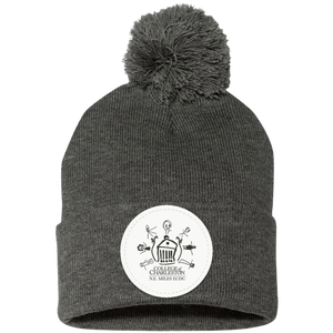 N.E. Miles ECDC On Demand-SP15 Pom Pom Knit Cap - Circle Patch