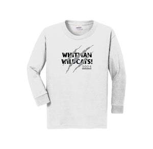 Whitman Middle School Spirit Wear 2024-25 On Demand-Youth Unisex Long Sleeve Tee On-Demand Claw Logos