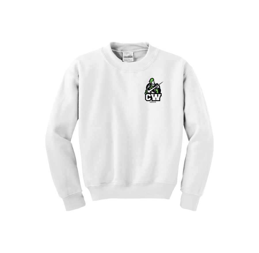 Charlotte Wood Middle School Spirit Wear 2024-25 On Demand-Youth Unisex Gildan Crewneck Sweatshirt On-Demand CW Logo