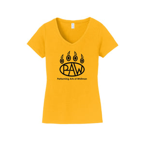 Whitman Middle School On Demand-Womens Fan Favorite V-Neck Tee On-Demand Paw Logo