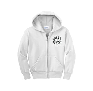 Whitman Middle School On Demand-Youth Unisex Full-Zip Hooded Sweatshirt On-Demand Mascot Paw Logo