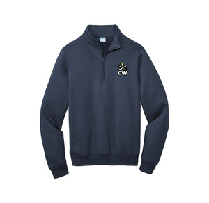 Charlotte Wood Middle School Spirit Wear 2024-25 On Demand-Adult Unisex 1/4-Zip Pullover Sweatshirt On-Demand CW Logo