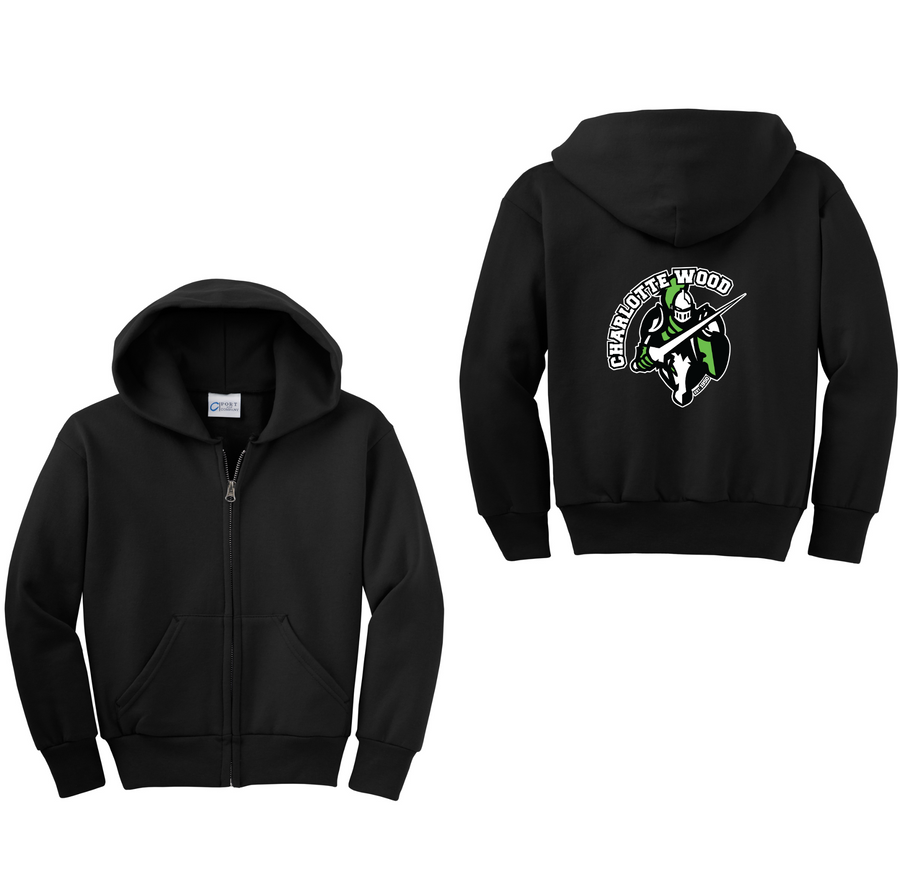 CWMS-Youth Unisex Full-Zip Hooded Sweatshirt On-Demand Knight Logo