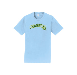 Charlotte Wood Middle School Spirit Wear 2024-25 On Demand-Adult Unisex Port & Co Fan Favorite Premium Tee On-Demand Chargers Logo