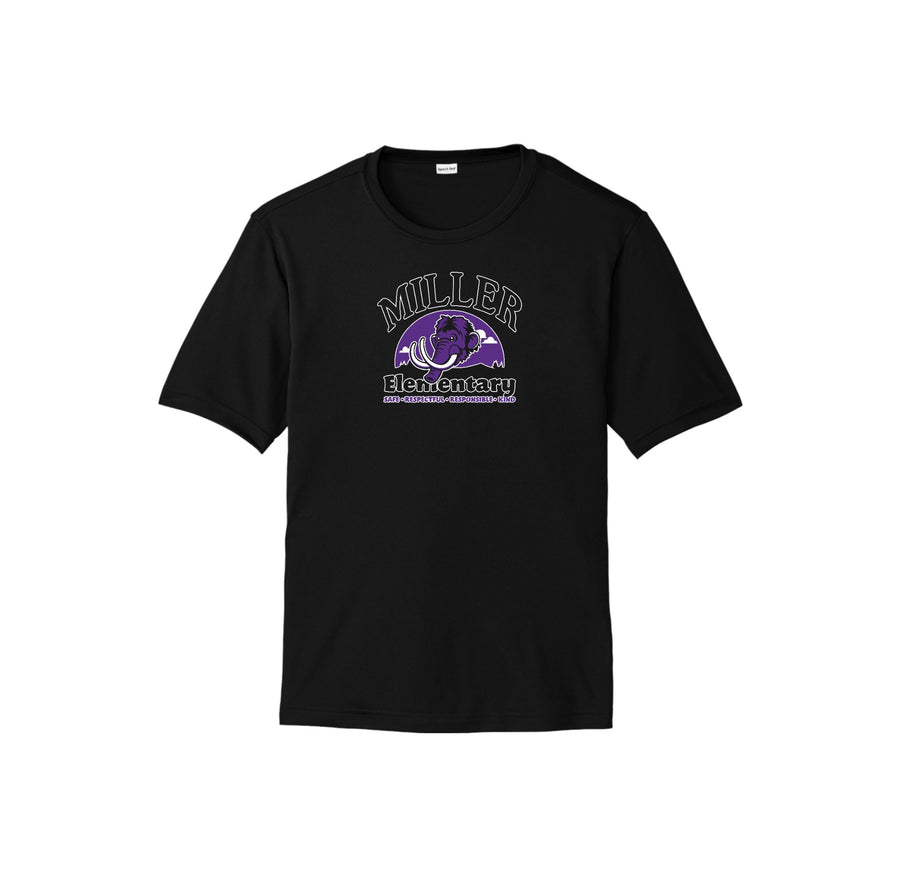 Miller Elementary School-Adult Unisex Dri-Fit Shirt On-Demand Purple Mammoth