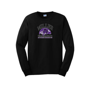 Miller Elementary School-Adult Unisex Long Sleeve Tee On-Demand Purple Mammoth