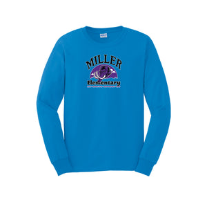 Miller Elementary School-Adult Unisex Long Sleeve Tee On-Demand Purple Mammoth