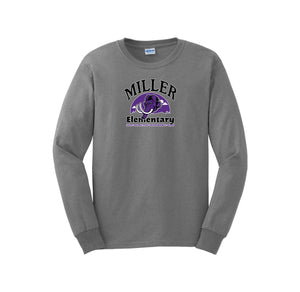 Miller Elementary School-Adult Unisex Long Sleeve Tee On-Demand Purple Mammoth