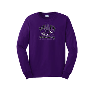 Miller Elementary School-Adult Unisex Long Sleeve Tee On-Demand Purple Mammoth