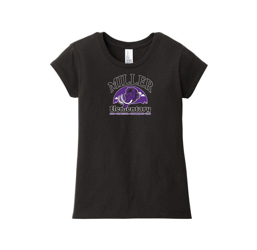 Miller Elementary School-Girls Youth Premium Tee On-Demand Purple Mammoth