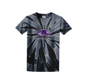 Miller Elementary School-Adult Unisex Tie-Dye Shirt On-Demand Purple Mammoth