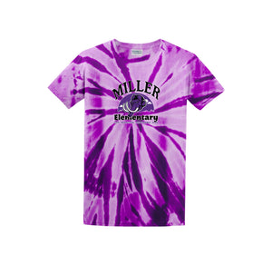 Miller Elementary School-Adult Unisex Tie-Dye Shirt On-Demand Purple Mammoth