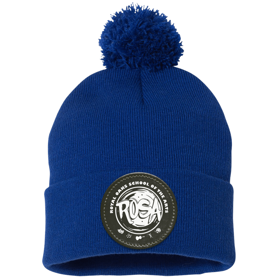 Royal Oaks On Demand-SP15 Pom Pom Knit Cap - Circle Patch