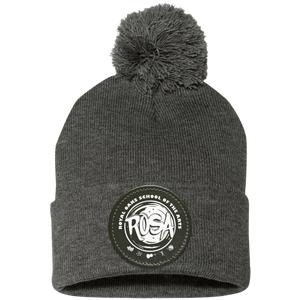 Royal Oaks On Demand-SP15 Pom Pom Knit Cap - Circle Patch