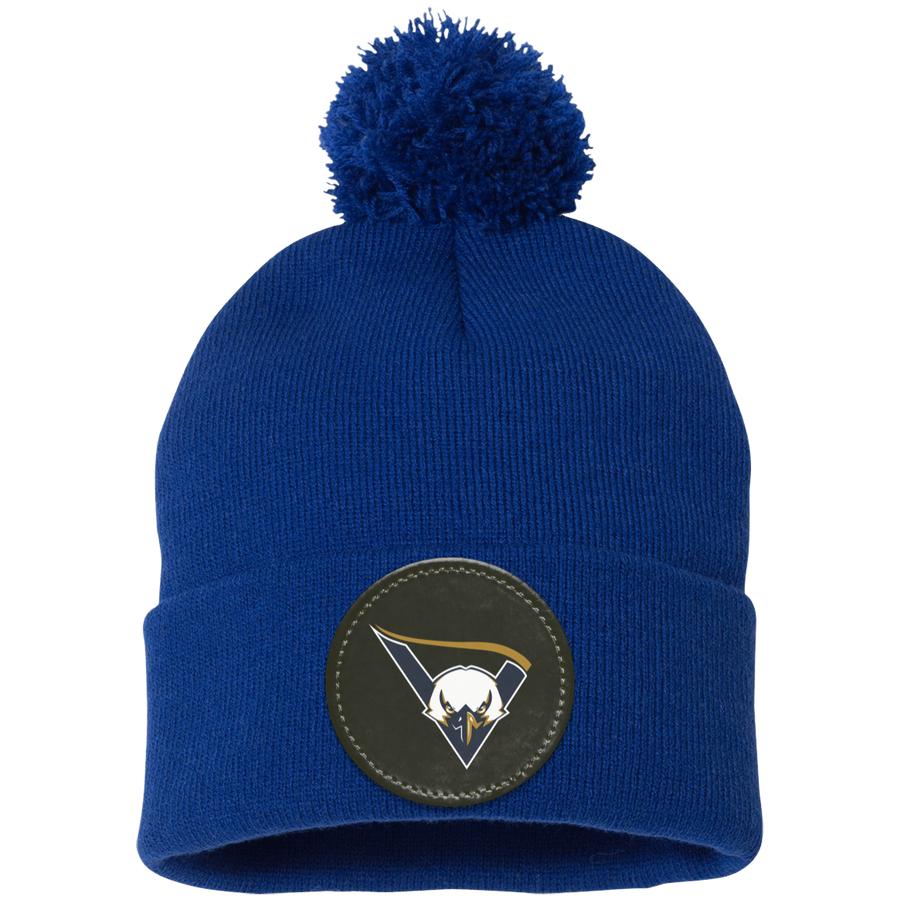 Victoria Elementary-SP15 Pom Pom Knit Cap - Circle Patch